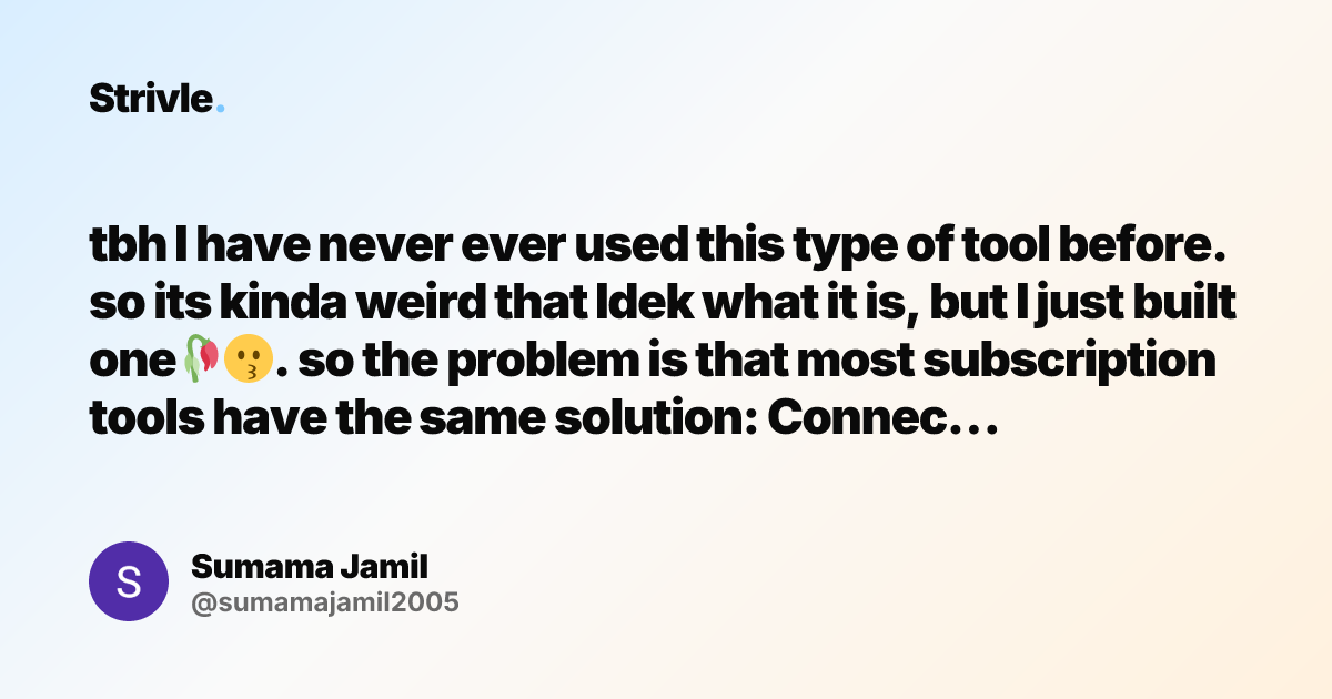 Sumama Jamil: tbh I have never ever used this type of tool before. so ...
